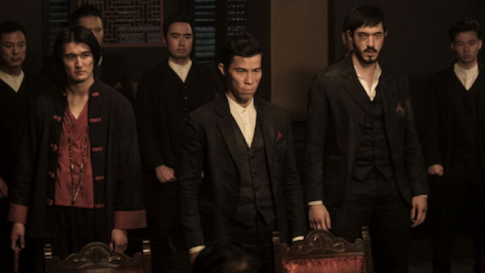 Warrior screenshot 3: Young Jun stands with members of the Hop Wei tong.  