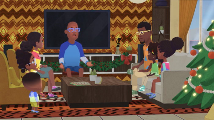 Weather Hunters Christmas in Africa TV Show: The Hunters sit in the living room of their Nigerian friends at Christmas