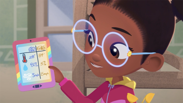 Weather Hunters Christmas in Africa TV Show: Lily writes down her weather observations