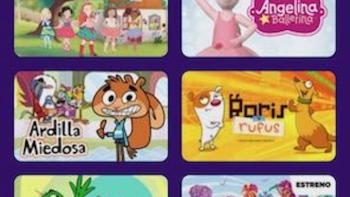 Canela Kids program list: including Angelina Ballerina, Ardilla Miedosa, and Boris e Rufus.