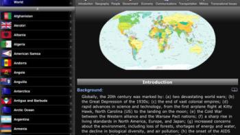 The World Factbook for iPad App: Screenshot #1