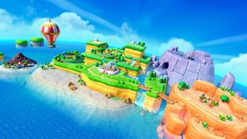 Super Mario Party Jamboree: An island home to board game maps, seen from above
