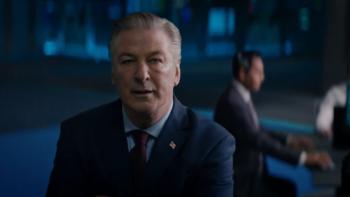 97 Minutes Movie: NSA Director Hawkins (Alec Baldwin) works from the ground to prevent the plane from crashing