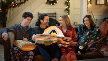 A Merry Little Ex-Mas: Oliver Hudson and Alicia Silverstone with their "children" at Christmas.