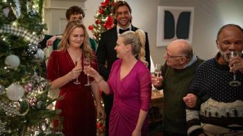 A Merry Little Ex-Mas: A family by the Christmas tree.