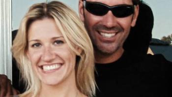 A Toxic Love Story: Smiling man and woman, outdoors, wearing sunglasses.