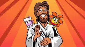  A Garden Cartoon Movie: animated Jesus and characters