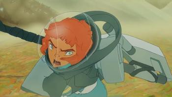 All You Need Is Kill movie: Rita wears a mech suit while fighting