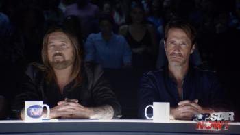 Two male judges of a singing contest reality show.