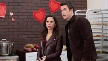 An Unexpected Valentine:  Robert Buckley and Lacey Chabert stand by 2 hearts