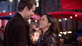 An Unexpected Valentine:  Robert Buckley and Lacey Chabert gaze into each other's eyes