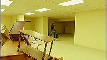 Backrooms movie: A VHS shot of the Backrooms