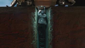 Reenactment of tunnel used as an escape path from bank burglary.