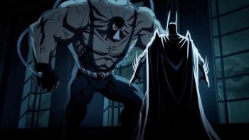 Batman: Knightfall - Part 1: Knightfall movie: Bane faces Batman inside of Wayne manor in the dark