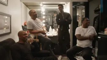 Being Eddie: Eddie Murphy with other comedians behind the scenes at SNL.