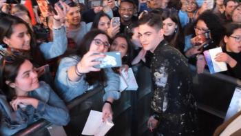 Beyond After: Hero Fiennes-Tiffin with fans.