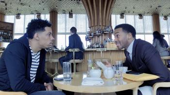 High Flying Bird Movie: Erick with Agent Ray