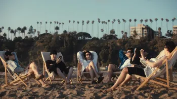 BTS: The Return: Band at the beach.