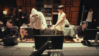 BTS: The Return: Band in the studio.