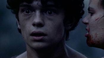 The Carpenter's Son Movie: The Boy (Noah Jupe) stares in terror as someone with a bloody face whispers in his ear