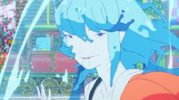 ChaO movie: Princess ChaO, in her humanoid form, holds a necklace in her mouth
