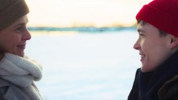 Close to You movie: Sam (Elliot Page) and Katherine (Hillary Baack) smile at each other