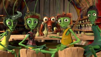 Cricket & Antoinette: Animated bugs look to camera with shocked expressions