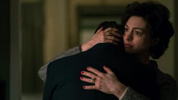 Dark Waters Movie: Sarah Bilott hugs her husband