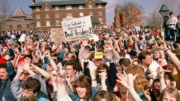 Deaf President Now!: Students protest.