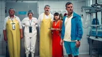 Death Before the Wedding:  Five people stand