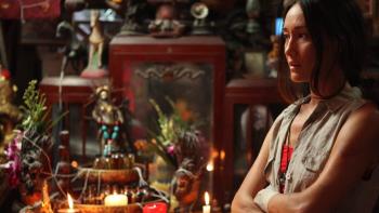 Death of Me Movie: Christine in a local shop