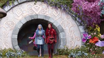 Descendants: Wicked Wonderland: Red and Chloe emerging from a cave.