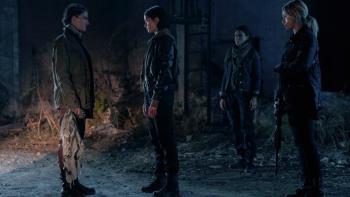 Dirty Angels movie: Reza Brojerdi and Eva Green stare at each other at night while two other women stand back