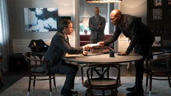Domino Movie: C.I.A. agent Joe Martin exchanges information with Imran