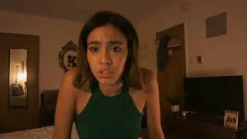 Don't Log Off: Scared-looking Black young woman 