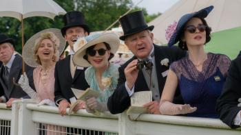 Downton Abbey: The Grand Finale movie: Edith, Cora, Robert, and Mary watch a horse race