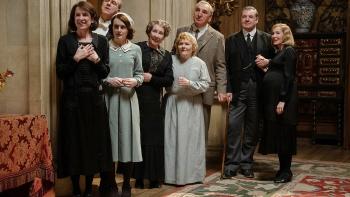 Downton Abbey: The Grand Finale movie: The servants gather inside Downton