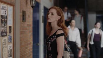 Dreams movie: Jessica Chastain stares at bulletin board flyer for a ballet show