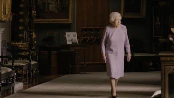 Elizabeth: A Portrait in Part(s): Queen Elizabeth walks across the floor