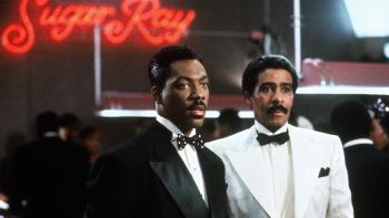 Harlem Nights: Eddie Murphy and Richard Pryor standing outside the Sugar Ray nightclub.