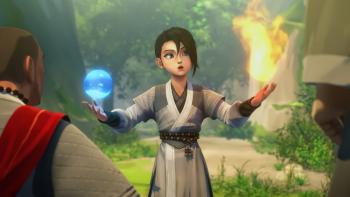 Exorcism Chronicles: The Beginning Movie: Jun-hoo practices magic, creating flame in one hand and a globe in the other
