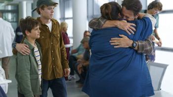 Faith in the Flames: The Nichole Jolly Story movie: Chrissy Metz hugs Colin Moss