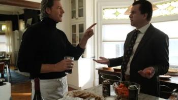 The Family McMullen movie: Edward Burns and Michael McGlone as two of the McMullen brothers, talking in a large kitchen