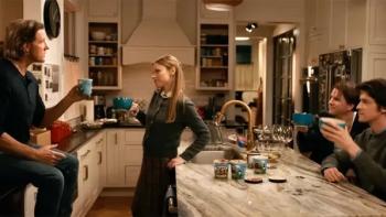 The Family McMullen movie: Edward Burns talks to his adult daughter, adult son, and younger brother in his kitchen