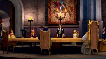 Swan Princess: Far Longer Than Forever: A long wide royal table with some royalty sitting around it.