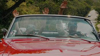 Flywheel: Ignition of the Soul movie: Mario Bregieira rides in a 1965 Ford Mustang convertible with Guilherme Tavares