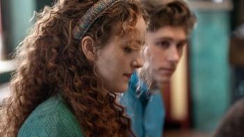 Four Letters of Love: Ann Skelly and Fionn O'Shea sit together in a dining room