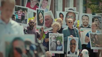 Freefall: A Reckoning for Boeing: People hold pictures of their lost loved ones.