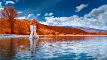 Game Changer: Ram Charan and Kiara Advani romantically pose in a serene mountain backdrop by the lake