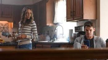 Gaslit by My Husband: The Morgan Metzer Story: Jana Kramer in kitchen 